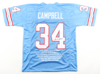 Earl Campbell Signed Career Highlight Stat Jersey (JSA) at PristineAuction.com