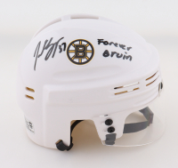 Patrice Bergeron Signed Bruins Mini Helmet Inscribed "Forever Bruin" (YSMS) at PristineAuction.com
