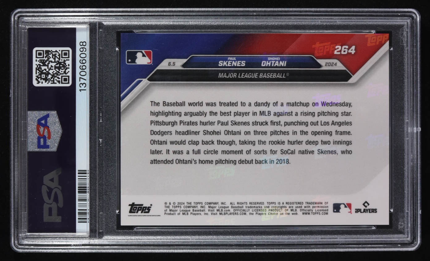Paul Skenes / Shohei Ohtani 2024 Topps Now #264 (PSA 10) at PristineAuction.com Paul Skenes / Shohei Ohtani 2024 Topps Now #264 (PSA 10) at PristineAuction.com