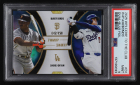 Shohei Ohtani / Barry Bonds 2025 Topps Welcome to the Club 3X MVP Dual 3X MVP Blue Foil #D1 #042/150 (PSA 9) at PristineAuction.com