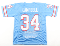 Earl Campbell Signed Career Highlight Stat Jersey (JSA) at PristineAuction.com