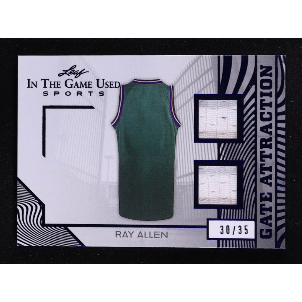 Ray Allen 2025 Leaf ITG Used Sports Gate Attraction Dual Relic Blue Foil #GA34 #30/35 at PristineAuction.com