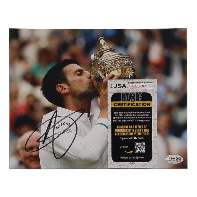 Novak Djokovic Signed 8x10 Photo (JSA) at PristineAuction.com Novak Djokovic Signed 8x10 Photo (JSA) at PristineAuction.com