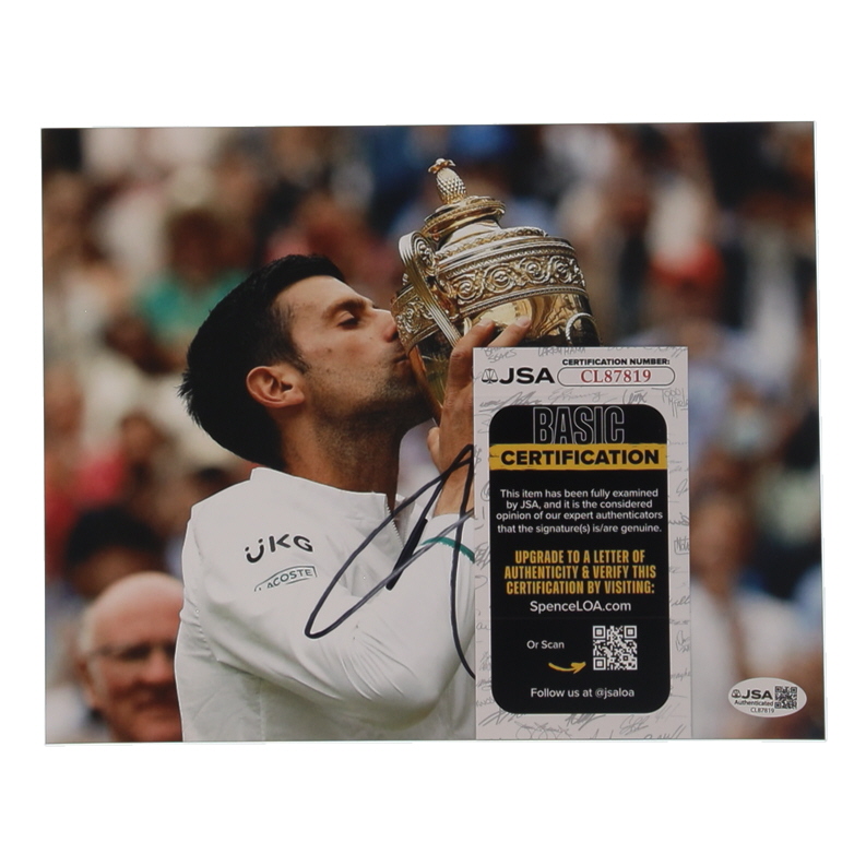 Novak Djokovic Signed 8x10 Photo (JSA) at PristineAuction.com Novak Djokovic Signed 8x10 Photo (JSA) at PristineAuction.com