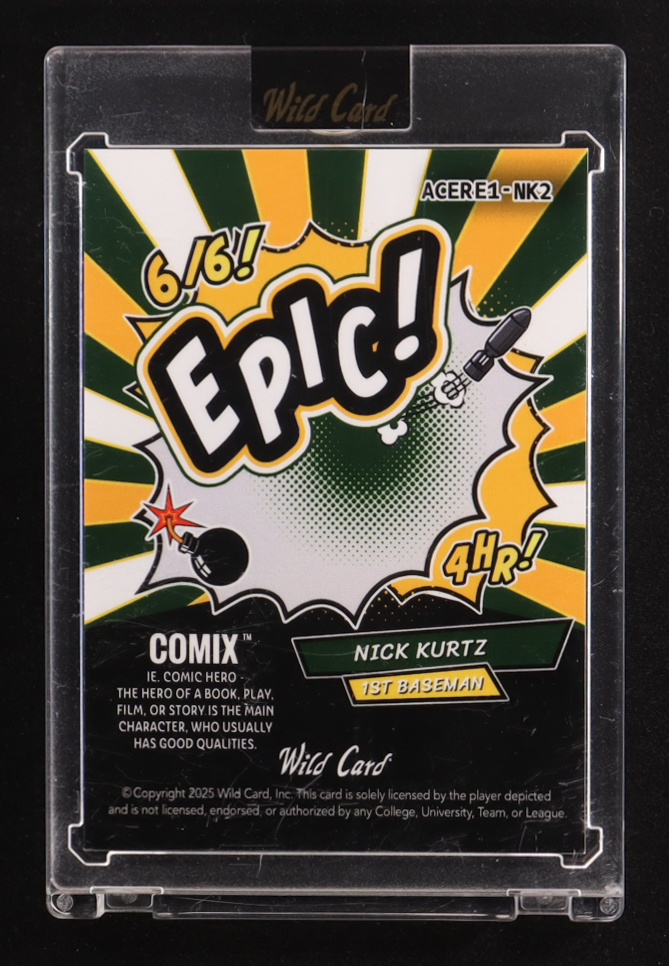 Nick Kurtz 2025 Wild Card Comix Epic Rookies! #ACERE1-NK2 RC #2/4 at PristineAuction.com Nick Kurtz 2025 Wild Card Comix Epic Rookies! #ACERE1-NK2 RC #2/4 at PristineAuction.com