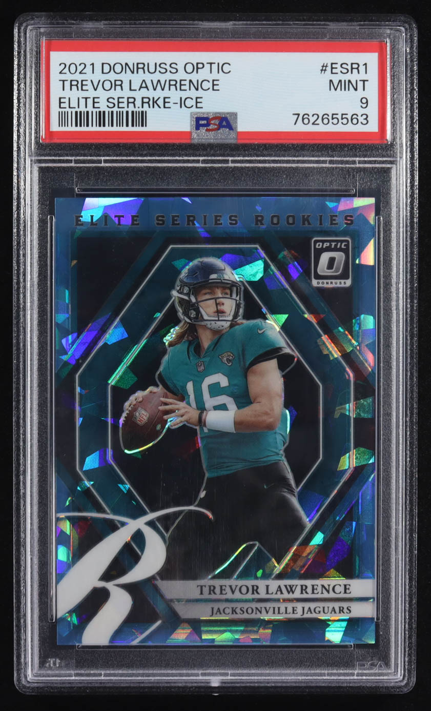 Trevor Lawrence 2021 Donruss Optic The Elite Series Rookies Ice #1 #09/15 RC (PSA 9) at PristineAuction.com Trevor Lawrence 2021 Donruss Optic The Elite Series Rookies Ice #1 #09/15 RC (PSA 9) at PristineAuction.com