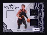 Trae Young 2025 Leaf ITG Used Sports Gate Attraction Dual Relic Blue Foil #GA43 #25/55 at PristineAuction.com