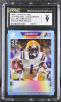 Ja'Marr Chase 2021 Leaf Pro Set Metal '89 Autographs Unsigned Proof Platinum Blue Rainbow #PA-JMC #1/1 RC (CGC 9) at PristineAuction.com