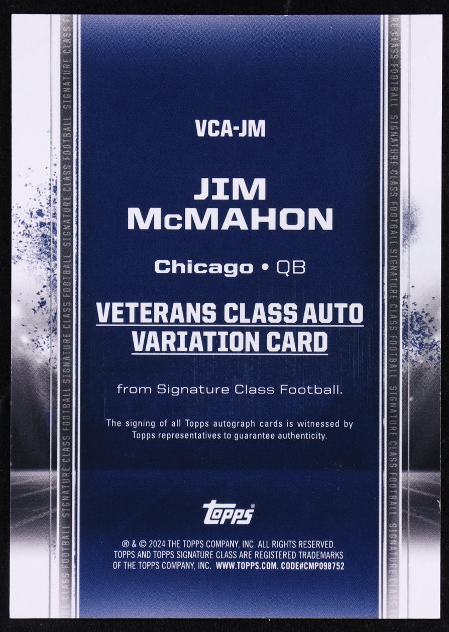 Jim McMahon 2024 Topps Signature Class Veteran Autographs Red #VCAJM #10/25 at PristineAuction.com Jim McMahon 2024 Topps Signature Class Veteran Autographs Red #VCAJM #10/25 at PristineAuction.com