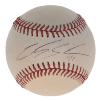 Carlos Santana Signed OML Baseball (Beckett) at PristineAuction.com