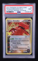 Team Magma's Groudon 2021 Pokemon TCG Sword & Shield Celebrations #9 Textured Confetti Holo (PSA 9) at PristineAuction.com