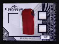LeBron James 2025 Leaf ITG Used Sports Gate Attraction Dual Relic Blue Foil #GA21 #22/55 at PristineAuction.com