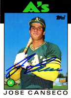 Jose Canseco Signed 1986 Topps #20T RC (Schwartz) at PristineAuction.com
