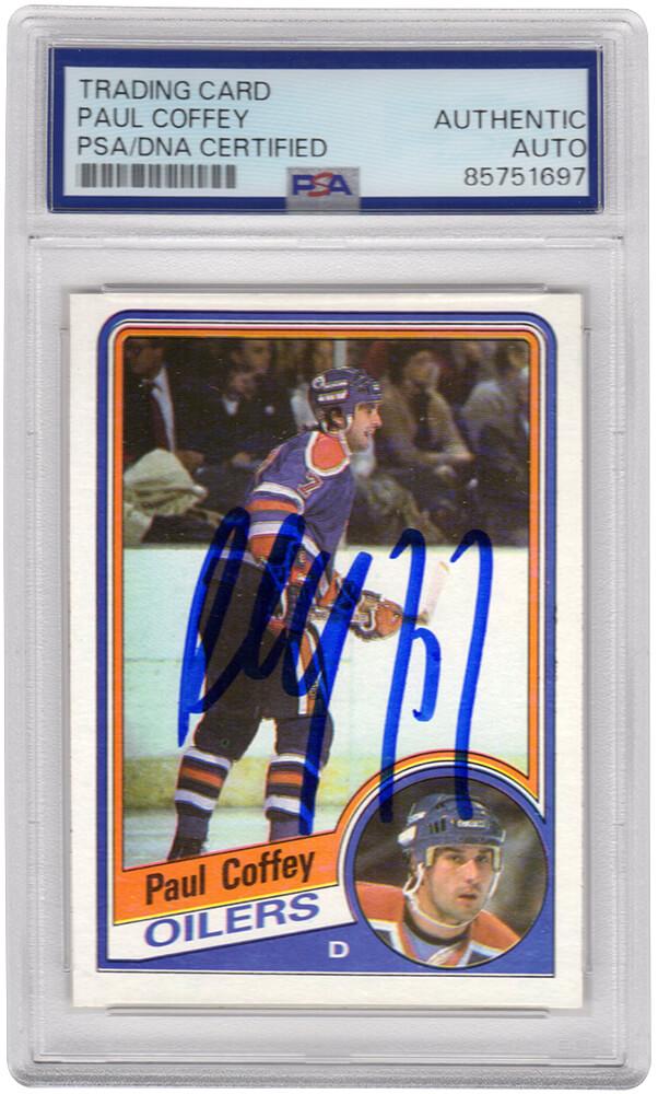 Paul Coffey Signed 1984 Topps #50 RC (PSA) at PristineAuction.com Paul Coffey Signed 1984 Topps #50 RC (PSA) at PristineAuction.com