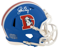 John Elway Signed Broncos Throwback Alternate Speed Mini Helmet (Schwartz) at PristineAuction.com