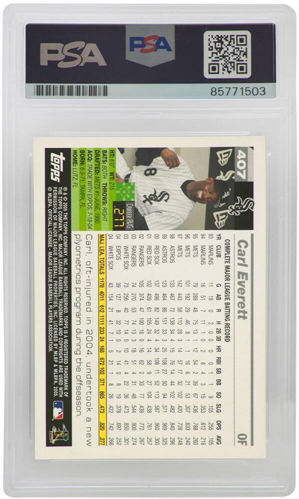 Carl Everett Signed 2005 Topps #407 (PSA) at PristineAuction.com Carl Everett Signed 2005 Topps #407 (PSA) at PristineAuction.com