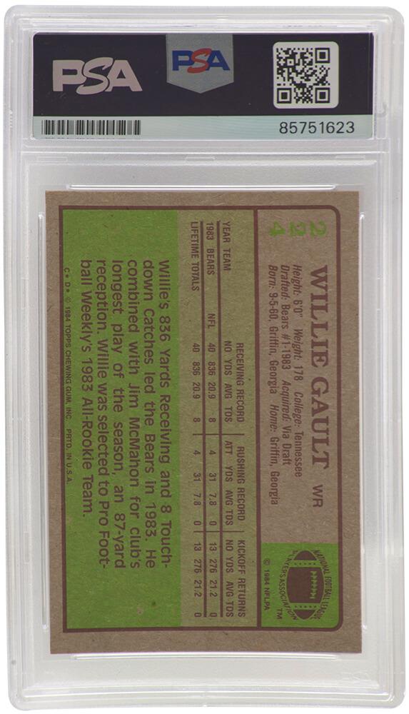 Willie Gault Signed 1984 Topps #224 RC (PSA) at PristineAuction.com Willie Gault Signed 1984 Topps #224 RC (PSA) at PristineAuction.com