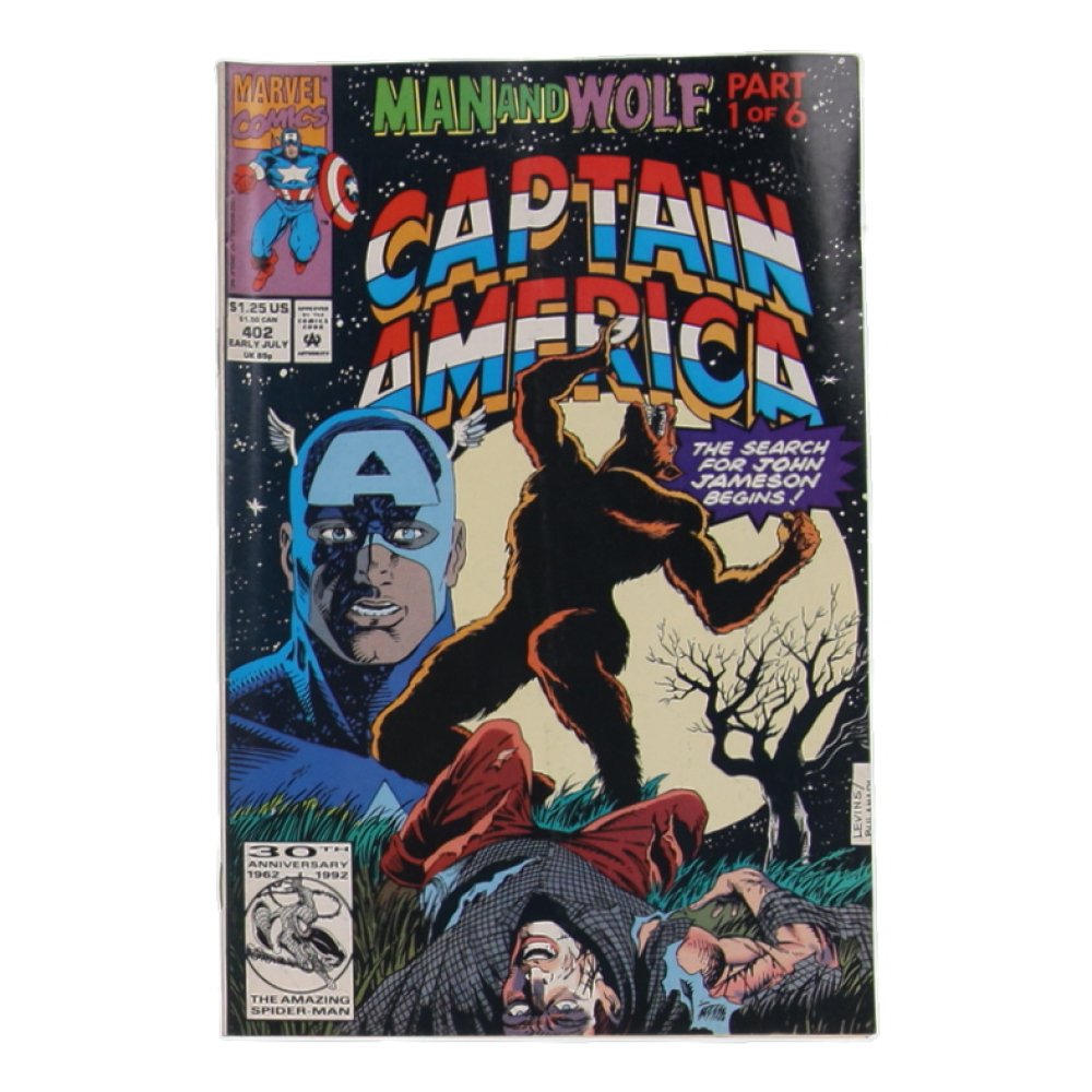 1992 "Captain America" Issue #402 Marvel Comic Book at PristineAuction.com