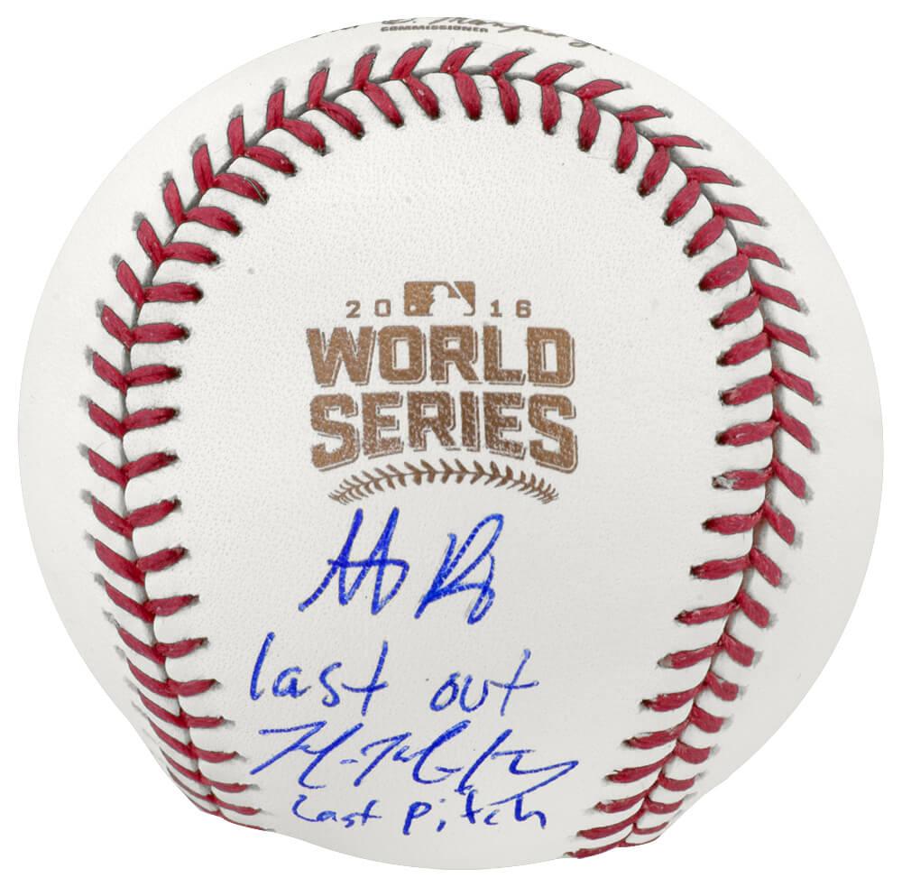 Anthony Rizzo & Mike Montgomery Signed 2016 World Series Baseball Inscribed "Last Out" & "Last Pitch" (Schwartz) at PristineAuction.com Anthony Rizzo & Mike Montgomery Signed 2016 World Series Baseball Inscribed "Last Out" & "Last Pitch" (Schwartz) at PristineAuction.com