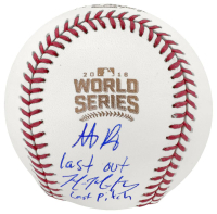 Anthony Rizzo & Mike Montgomery Signed 2016 World Series Baseball Inscribed "Last Out" & "Last Pitch" (Schwartz) at PristineAuction.com