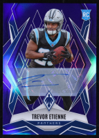 Trevor Etienne 2025 Panini Phoenix Rookie Autographs Blue #183 #28/49 RC at PristineAuction.com