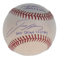 Jackson Holliday & Matt Holliday Signed OML Baseball Inscribed "MLB Debut 4-10-24" & "MLB Debut 4-16-04" (MLB & Fanatics) at PristineAuction.com