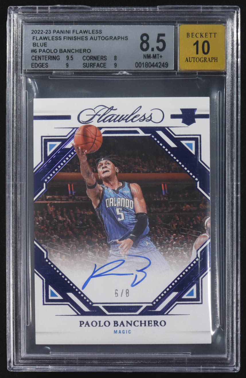 Paolo Banchero 2022-23 Panini Flawless Finishers Autographs Blue #FF-PBC RC #6/8 (BGS 8.5 | Autograph Graded BGS 10) at PristineAuction.com Paolo Banchero 2022-23 Panini Flawless Finishers Autographs Blue #FF-PBC RC #6/8 (BGS 8.5 | Autograph Graded BGS 10) at PristineAuction.com