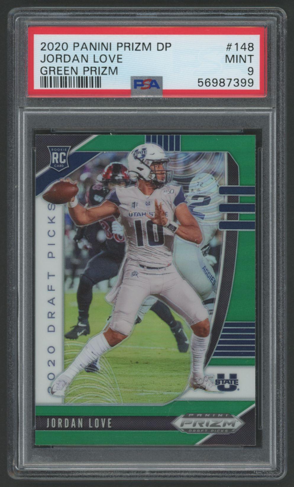 Jordan Love 2020 Panini Prizm Draft Picks Green Prizm #148 RC (PSA 9) at PristineAuction.com Jordan Love 2020 Panini Prizm Draft Picks Green Prizm #148 RC (PSA 9) at PristineAuction.com