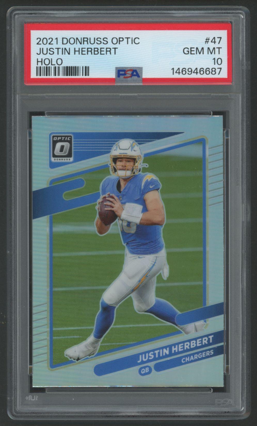 Justin Herbert 2021 Donruss Optic Holo #47 (PSA 10) at PristineAuction.com Justin Herbert 2021 Donruss Optic Holo #47 (PSA 10) at PristineAuction.com