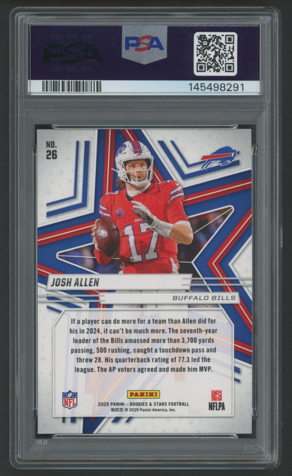 Josh Allen 2025 Rookies & Stars Purple #26 #464/499 (PSA 9) at PristineAuction.com Josh Allen 2025 Rookies & Stars Purple #26 #464/499 (PSA 9) at PristineAuction.com