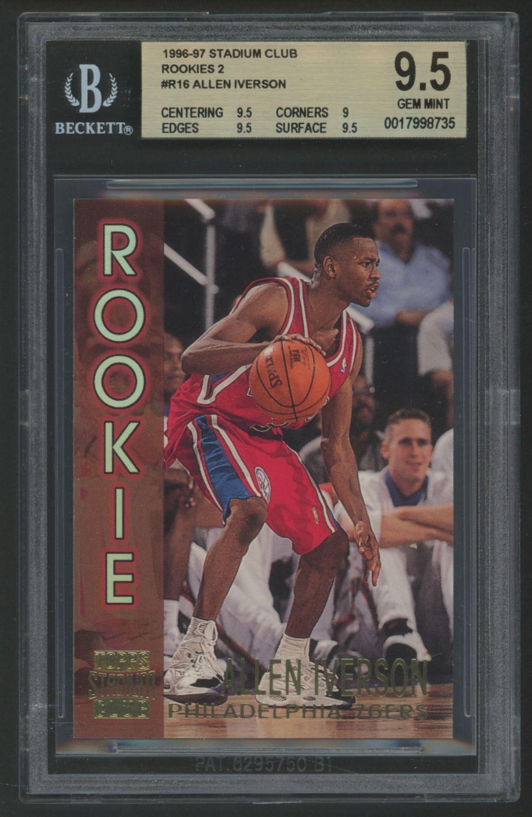Allen Iverson 1996-97 Stadium Club Rookies 2 #R16 (BGS 9.5) at PristineAuction.com Allen Iverson 1996-97 Stadium Club Rookies 2 #R16 (BGS 9.5) at PristineAuction.com