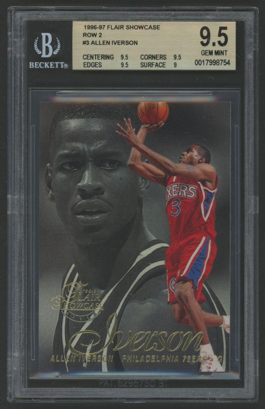 Allen Iverson 1996-97 Flair Showcase ROW 2 #3 (BGS 9.5) at PristineAuction.com Allen Iverson 1996-97 Flair Showcase ROW 2 #3 (BGS 9.5) at PristineAuction.com