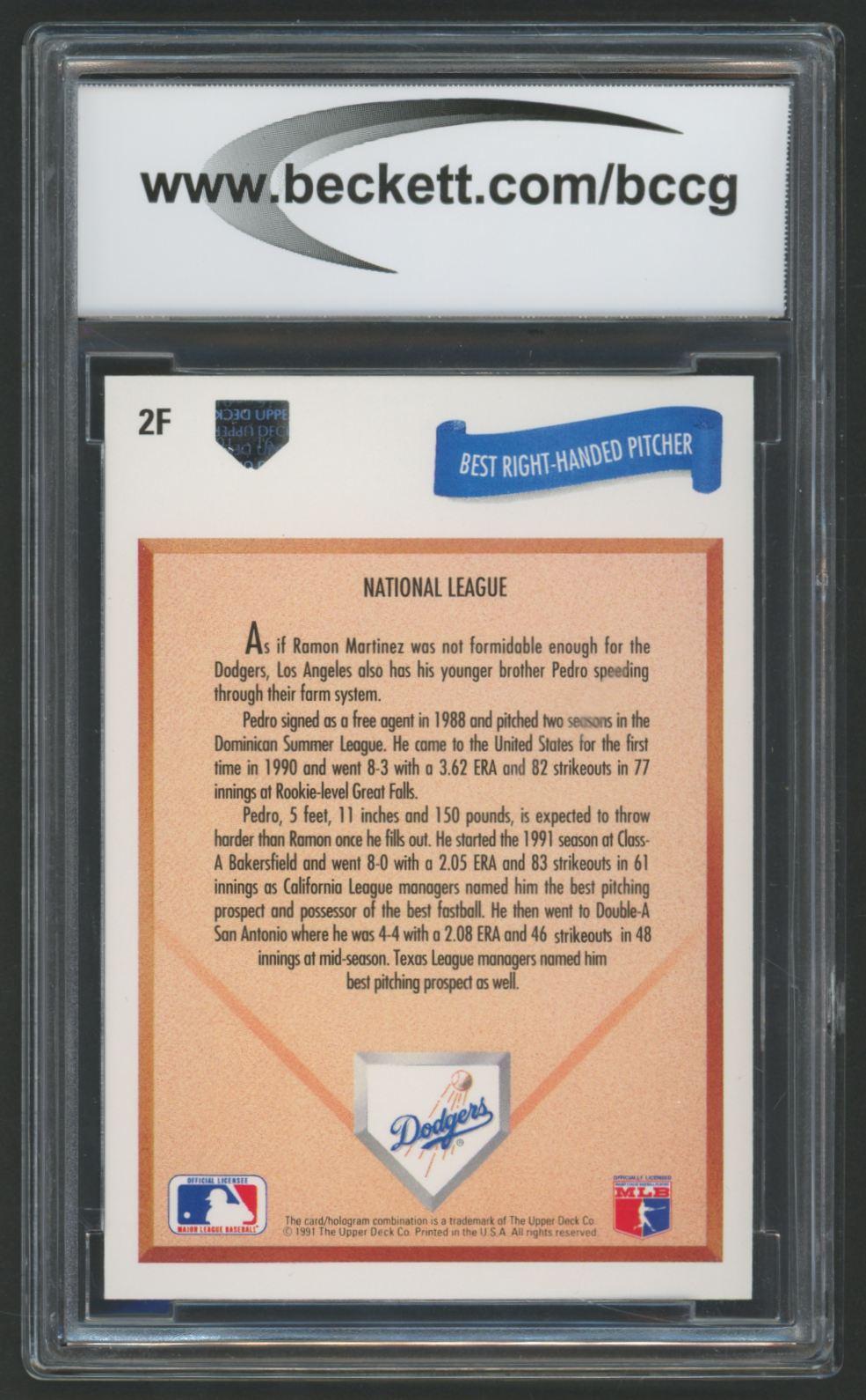 Pedro Martinez 1991 Upper Deck Final Edition #2F (BCCG 9) at PristineAuction.com Pedro Martinez 1991 Upper Deck Final Edition #2F (BCCG 9) at PristineAuction.com