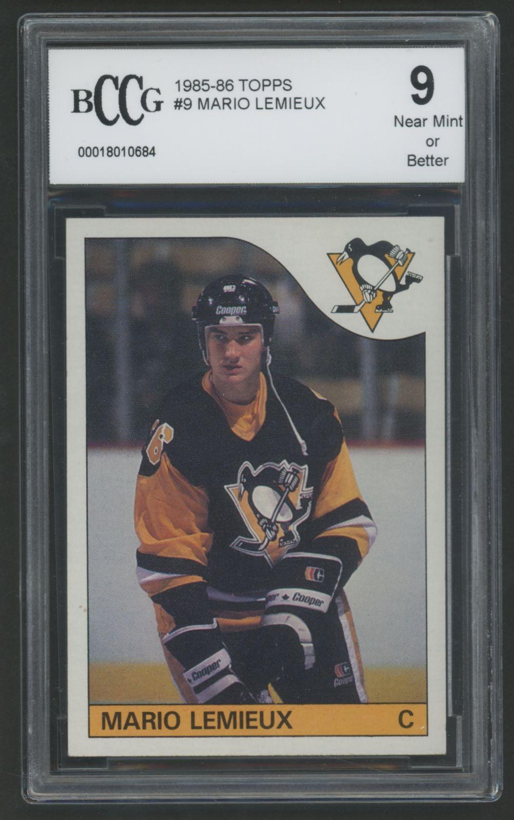 Mario Lemieux 1985-86 Topps #9 RC (BCCG 9) at PristineAuction.com Mario Lemieux 1985-86 Topps #9 RC (BCCG 9) at PristineAuction.com