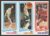228 Fred Brown / 31 Larry Bird TL / 198 Ron Brewer 1980-81 Topps #165 at PristineAuction.com
