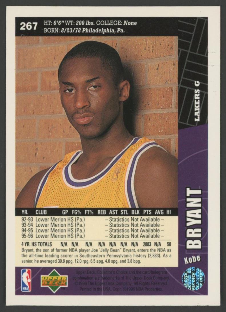 Kobe Bryant 1996-97 Collector's Choice #267 RC at PristineAuction.com Kobe Bryant 1996-97 Collector's Choice #267 RC at PristineAuction.com
