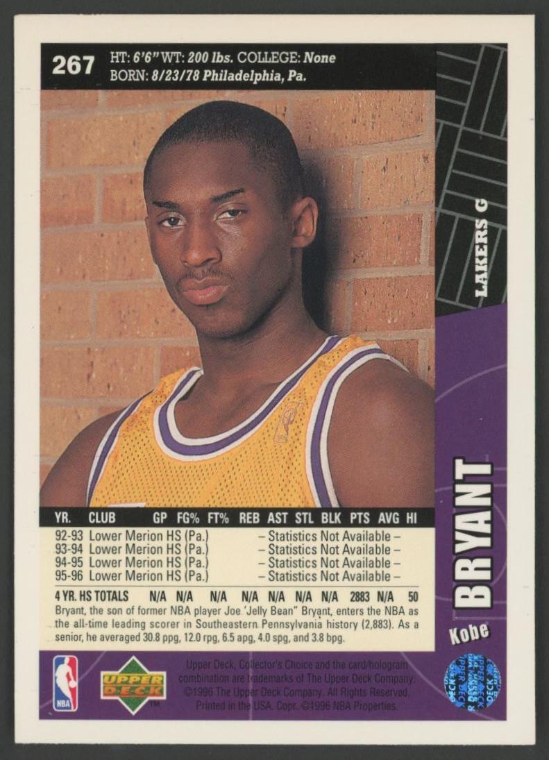 Kobe Bryant 1996-97 Collector's Choice #267 RC at PristineAuction.com Kobe Bryant 1996-97 Collector's Choice #267 RC at PristineAuction.com