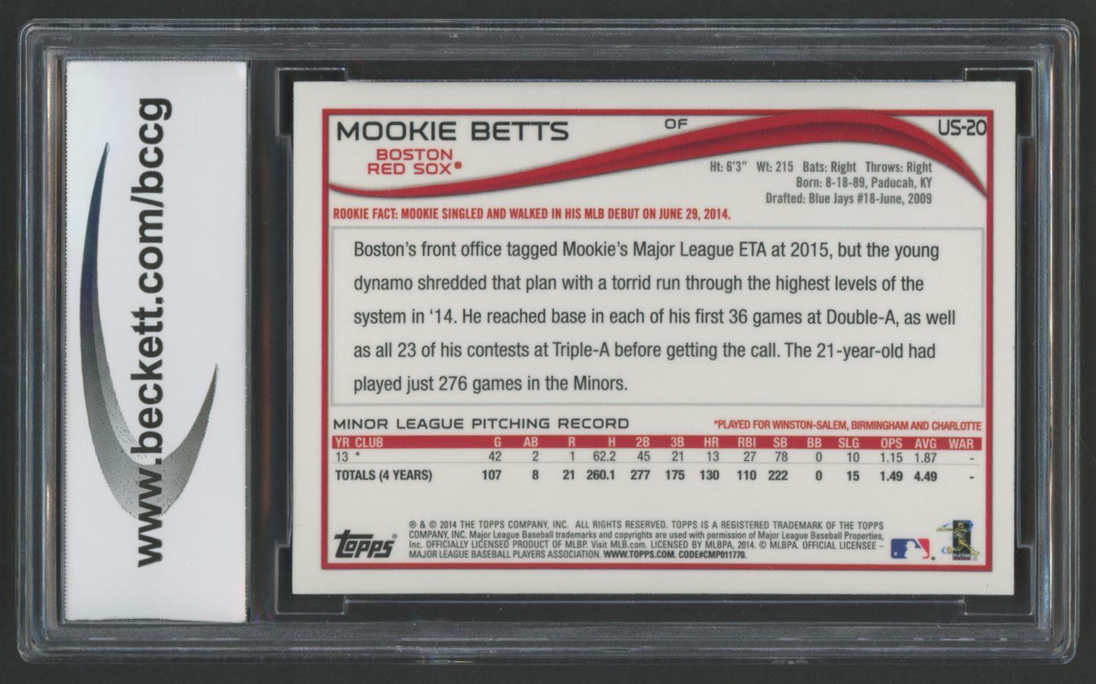 Mookie Betts 2014 Topps Chrome Update #MB20 (BCCG 10) at PristineAuction.com Mookie Betts 2014 Topps Chrome Update #MB20 (BCCG 10) at PristineAuction.com