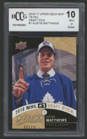 Auston Matthews 2016-17 Upper Deck MVP '16 Draft Pick #1 (BCCG 10) at PristineAuction.com