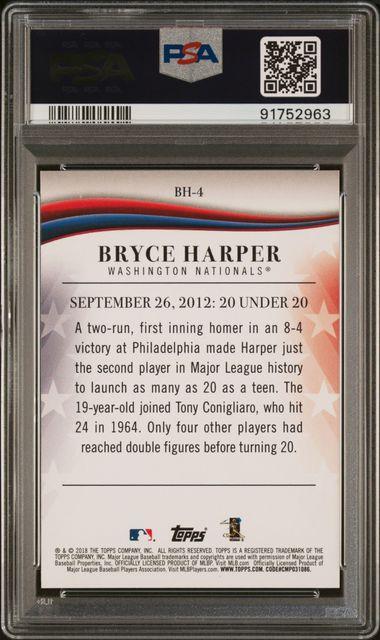 Bryce Harper 2018 Topps Update Highlights Blue #BH4 (PSA 10) at PristineAuction.com Bryce Harper 2018 Topps Update Highlights Blue #BH4 (PSA 10) at PristineAuction.com