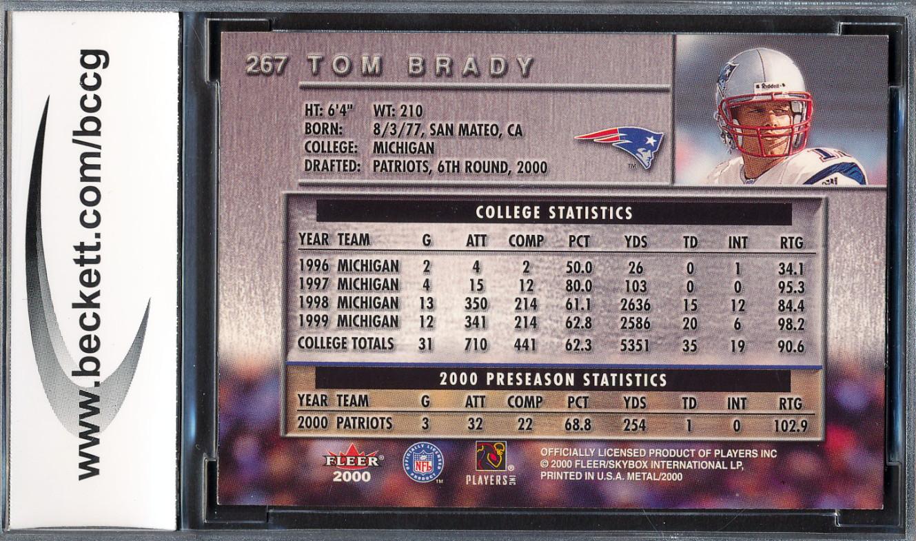 Tom Brady 2000 Metal #267 RC (BCCG 10) at PristineAuction.com Tom Brady 2000 Metal #267 RC (BCCG 10) at PristineAuction.com