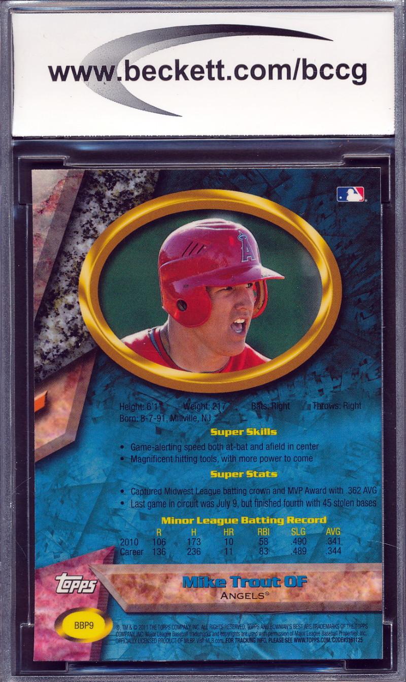 Mike Trout 2011 Bowman Bowman's Best Prospects #BBP9 RC (BCCG 10) at PristineAuction.com Mike Trout 2011 Bowman Bowman's Best Prospects #BBP9 RC (BCCG 10) at PristineAuction.com