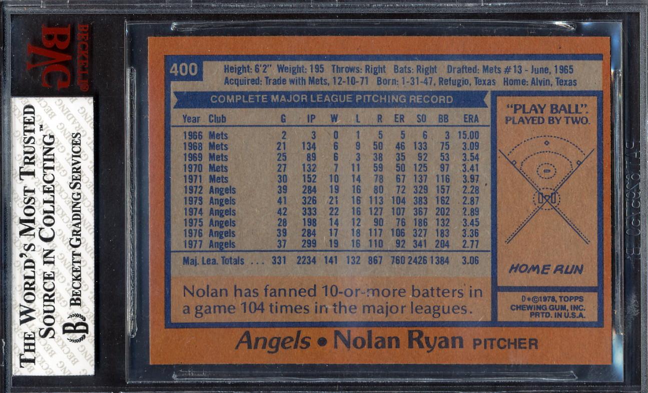 Nolan Ryan 1978 Topps #400 (BVG 7.5) at PristineAuction.com Nolan Ryan 1978 Topps #400 (BVG 7.5) at PristineAuction.com