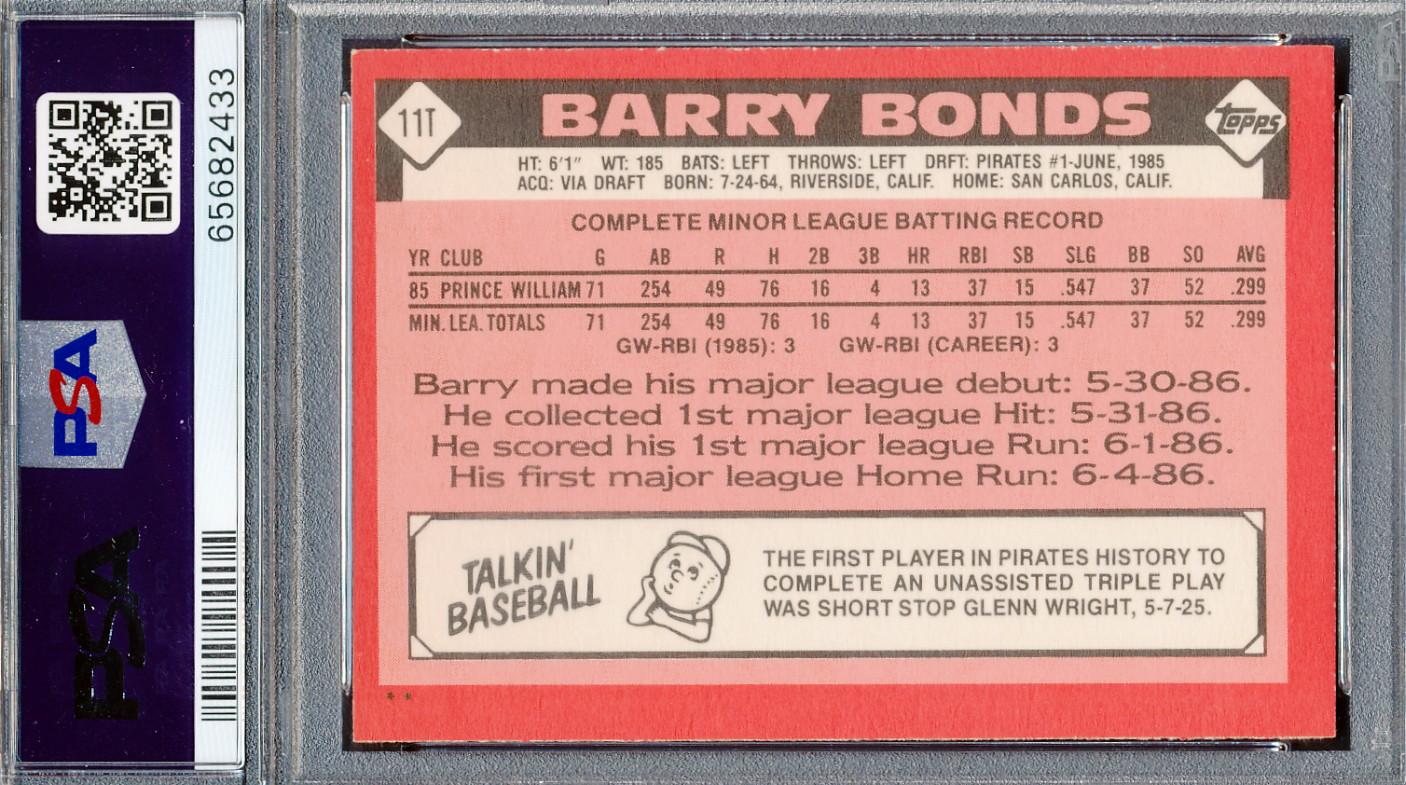 Barry Bonds 1986 Topps Traded #11T XRC (PSA 9) at PristineAuction.com Barry Bonds 1986 Topps Traded #11T XRC (PSA 9) at PristineAuction.com