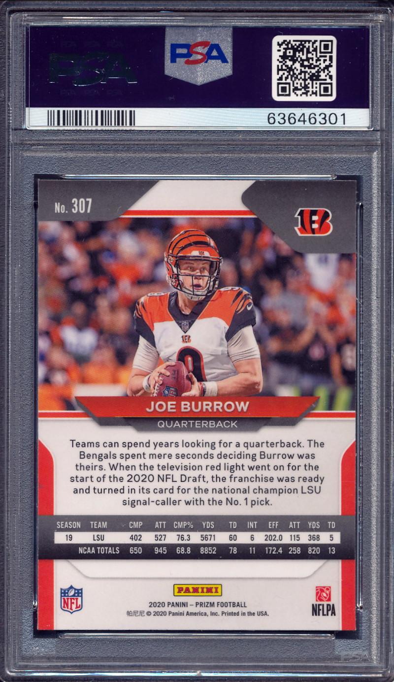 Joe Burrow 2020 Panini Prizm #307 (PSA 9) at PristineAuction.com Joe Burrow 2020 Panini Prizm #307 (PSA 9) at PristineAuction.com
