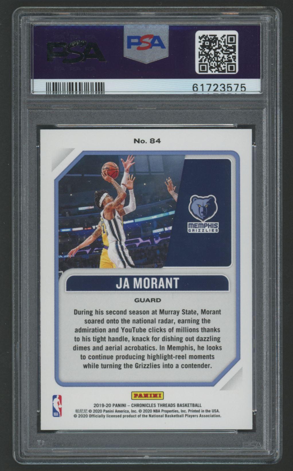 Ja Morant 2019-20 Panini Chronicles #84 Threads RC (PSA 10) at PristineAuction.com Ja Morant 2019-20 Panini Chronicles #84 Threads RC (PSA 10) at PristineAuction.com