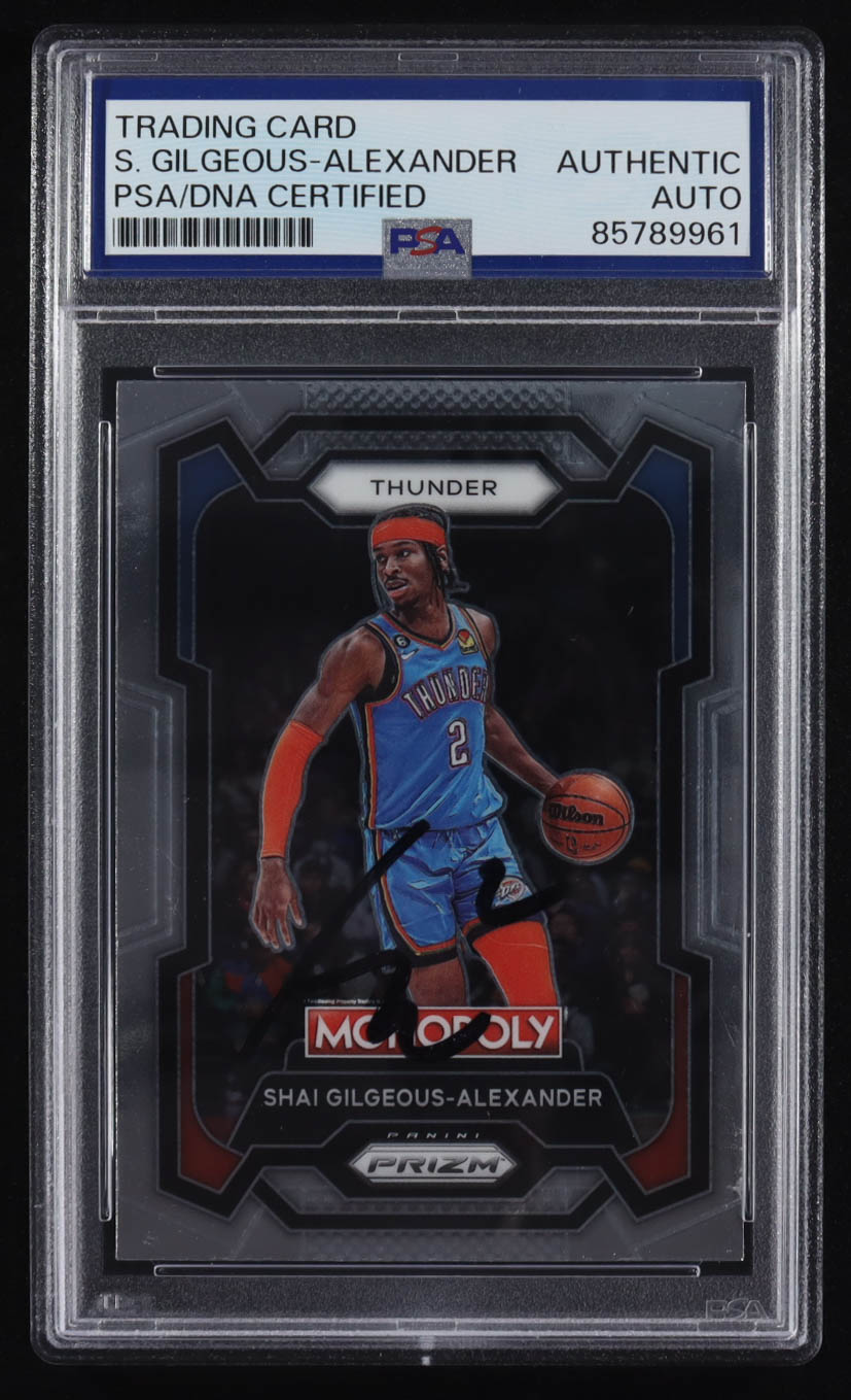 Shai Gilgeous-Alexander Signed 2023-24 Panini Prizm Monopoly #61 (PSA) at PristineAuction.com Shai Gilgeous-Alexander Signed 2023-24 Panini Prizm Monopoly #61 (PSA) at PristineAuction.com