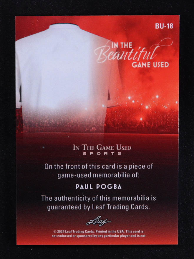 Paul Pogba 2025 Leaf ITG Used Sports In The Beautiful Game Relic Emerald Foil #BU18 #2/4 at PristineAuction.com Paul Pogba 2025 Leaf ITG Used Sports In The Beautiful Game Relic Emerald Foil #BU18 #2/4 at PristineAuction.com