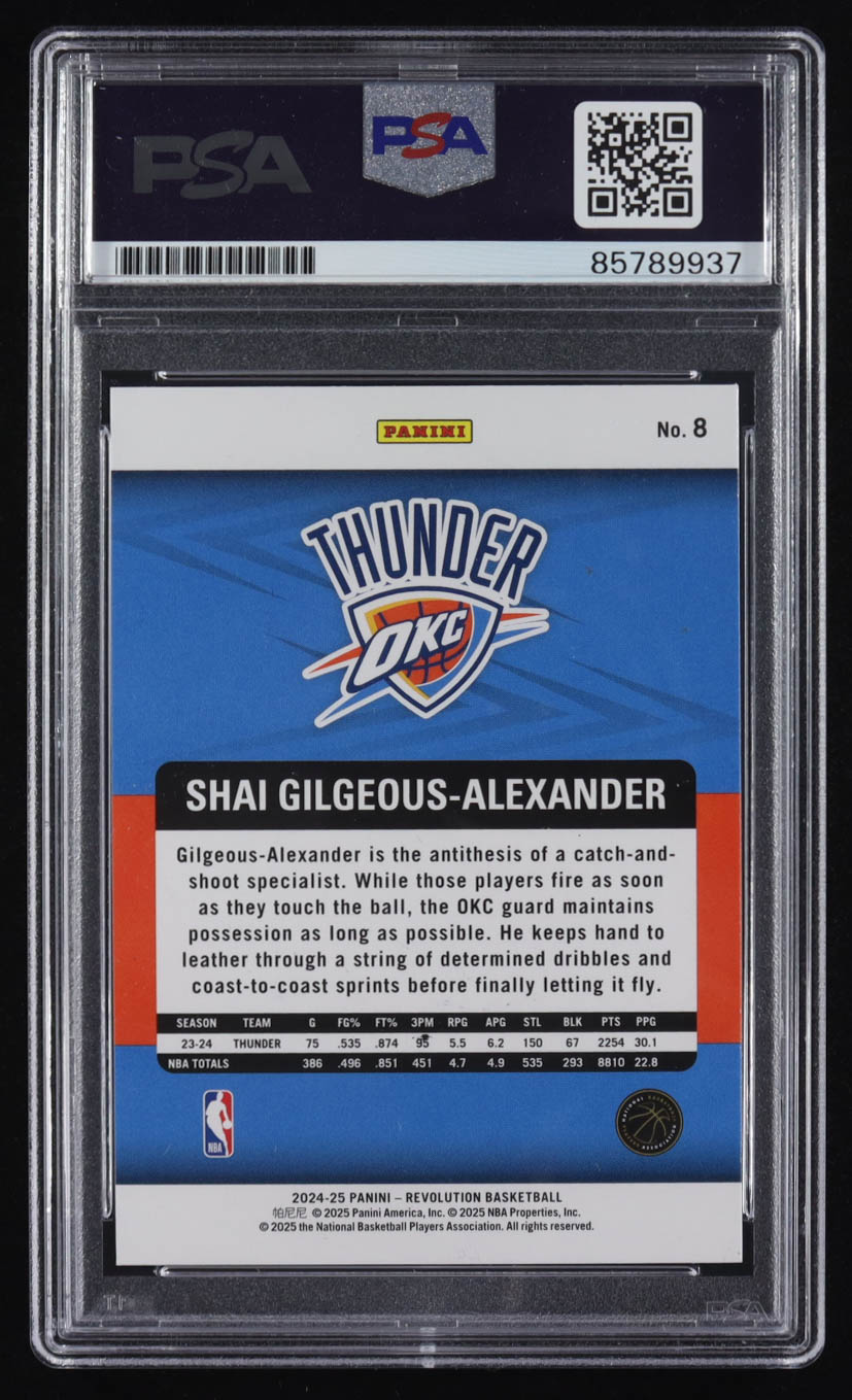 Shai Gilgeous-Alexander Signed 2024-25 Panini Prizm Revolution #8 (PSA) at PristineAuction.com Shai Gilgeous-Alexander Signed 2024-25 Panini Prizm Revolution #8 (PSA) at PristineAuction.com