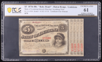 1870s-1880s (1878) "Baby Bond" State of Louisiana, Baton Rouge Interest-Bearing Circulating Note (PCGS Uncirculated 61) at PristineAuction.com